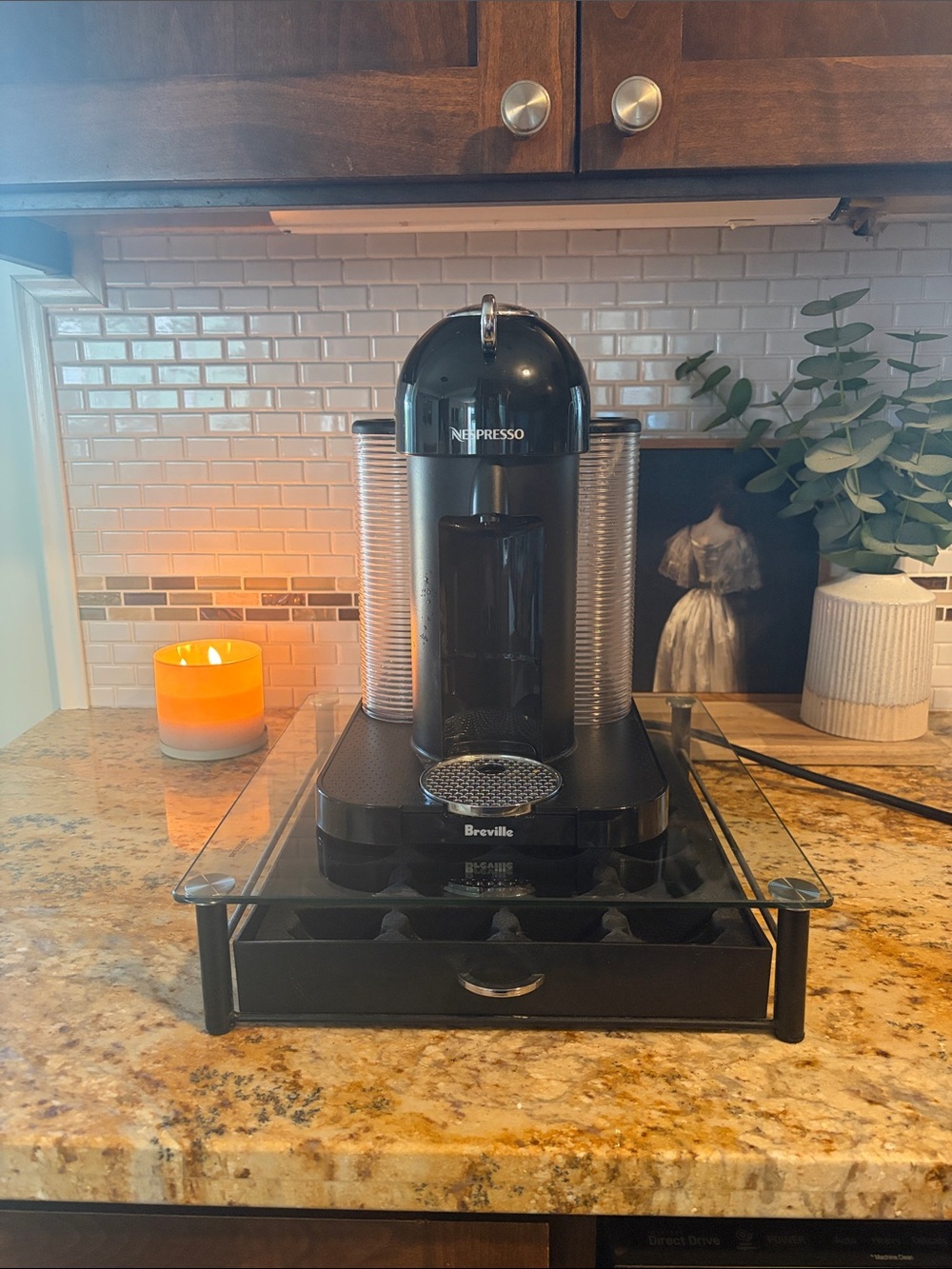 Nespresso Breville Vertuo Black and Silver Capsule Espresso Machine